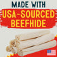 Canine Chews 10-11" Rawhide Bones for Large Dogs, Durable USA Beefhide Dog Rawhide Chews, Retriever Rolls 20 Pack (5 lbs)