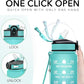 Hyeta 32 oz Water Bottles with Times to Drink and Straw, Motivational Water Bottle with Time Marker, Leakproof, Drinking Sports Water Bottle for Fitness, Gym and Outdoor