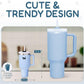 Kitty Cup Tumbler Cat Toy – Funny Cat Birthday Gifts with Catnip & Crinkle Paper, Cute Girl Kitten Toys (Chambray Blue)