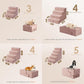 EHEYCIGA Dog Stairs for Bed 20" H, 4-Step Extra Wide Dog Steps for High Bed, Pet Steps for Small Dogs and Cats, Non-Slip Balanced Pet Ramp Indoor, Pink