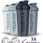 '-4 PACK 28 Oz Protein Shaker Bottle for Protein Mixes - 4x Wire Whisk | Leak Proof Shaker Cups for Protein Shakes | Protein Shaker Bottle Pack | Protein Shake Cup (Aqua Depths)