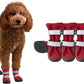 Spark Paws Dog Shoes, Waterproof Dog Boots for Medium to Large Dogs, Non Slip, Breathable Dog Booties and Paw Protectors - 4PCS Doggie Hiking Boots with Reflective Straps, Red, Size 4