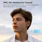 TOZO Crystal Pods Hybrid Active Noise Cancelling Wireless Earbuds, 10mm Drivers Deep Bass Stereo Sound, 4 Mics Smart ENC AI Calls, 32 EQ via App, Bluetooth 5.4 Headphones, Crystal Case Design