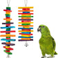 MEWTOGO 2 Pcs Bird Toys - Parrot Toys with Multicolored Natural Wooden Blocks, Chewing Sticks for Conures, Parakeets, Cockatiels, Lovebirds, African Grey, Macaws, Amazon Parrots - Bird Gift