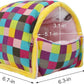 Wontee Hamster Bed Hideout Sugar Glider Hammock Small Animal Warm Bed House for Hamsters Hedgehogs Sugar Glider Gerbils Mice (Large, Colorful Plaid)