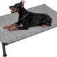 Veehoo Heavy Duty Elevated Dog Bed - Raised Dog Cot with Washable & Breathable Teslin Mesh, Non-Slip Silicon Feet, Cooling, Indoor/Outdoor, 47" x 29", Black Silver