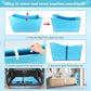 YUEPET Extra Large Foldable Dog Bath Tub for Large Dogs, 49 Gal Portable Dog Bathtub Lightweight Hightened Pet Wash Station with Drain Plug for Big Dogs Indoor/Outdoor Bathing, Camping (Blue)