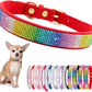 Rhinestone Dog Collar for Small Dogs, Bling Diamond Fancy Crystal Glitter Pretty Jewel Pet Puppy Collars for XXS XS Small Medium Large Breed Girl Dogs Female Cats Kitten, Colorful Red S