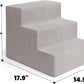 MEWANG Dog Stairs for Small & Medium Dogs and Old Cats –3/4/ 5 Steps High-Density Foam Pet Ramp for Bed & Couch, Non-Slip, Washable Cover, Grey (Square Corner, 3 Steps: 17.95''×14.96''×13.70'', 2)