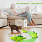 Interactive Cat Toys for Indoor Cats - Automatic Moving Cat Chase Toy for Bored Indoor Adult Cats - 360° Random Movement, Tail Wagging & Catnip Stimulation - Electric Croc(Short Plush)