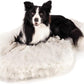 PupRug Orthopedic Dog Bed for Large Dogs with Fluffy Soft Faux Fur and Memory Foam for Joint Pain Relief, Machine Washable and Waterproof Couch Bed, Polar White, Large/Extra Large