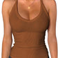 iGENJUN Workout Tops for Women Racerback Basic Tank Summer 2025 Camisole V Neck Slim Fit Ribbed Sleeveless