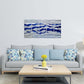 SYGALLERIER Abstract Coastal Metal Wall Art Handcrafted Big 3D Blue and Silver Artwork Modern Sea Waves Pictures Contemporary Sculpture for Living Room Bedroom Bathroom Decor