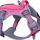 BUMBIN Tactical Dog Harness for Medium Dogs No Pull, Famous TIK Tok No Pull Puppy Harness, Fit Smart Reflective Pet Walking Harness for Training, Adjustable Dog Vest Harness with Handle Pink M