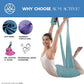 Aerial Silk Yoga Hammock & Swing for Home, Inversion Exercises, Starter Kit for All Levels - Durable with Extension Straps, Carabiners, and Pose Guide