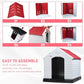 LEMBERI Durable Waterproof Plastic Dog House for Small to Large Sized Dogs, Indoor Outdoor Doghouse Puppy Shelter with Elevated Floor, Easy to Assemble (Red, 34''L*31''W*32''H)