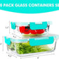 VERONES 10Pack Glass Meal Prep Containers, Airtight Glass Lunch Containers,Stackable Glass Food Storage Containers Set with Lids,Exclusive of BPA, for Microwave,Oven, Freezer&Dishwasher Friendly,Green