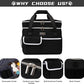 BAGLHER Dog Travel Bag for Supplies - Double-Layer Airline Approved Weekend Pet Travel Organizer Set for Dog and Cat Tote with 2 Pet Food Containers and 2 Collapsible Silicone Bowls Black