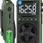 Bluetooth AM FM Shortwave Radio with NOAA Weather Alert,1250mAh Rechargeable Portable Pocket Radio with Best Reception,5W Big Speaker, Digital Tuner and Earphone,Support SD Card and USB MP3 Player