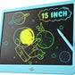 LCD Writing Tablet for Kids, Kidopire 15-Inch Large Screen Doodle Board Drawing Tablet Writing Pad Educational Toddler Toys, Birthday Gifts for 3-12+ Year Old Girls Boys Message Practice Tablet, Blue