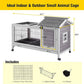 Aivituvin Rabbit Hutch Indoor Bunny Cage Outdoor Bunny House with Wire Floor Leakproof Plastic Tray