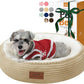 Cat Bed, 20In Dog Beds for Small Dogs, Calming Cat & Dog Beds for Indoor Pets, Pet Beds Comfortable Donut Round Ultra Soft (Camel, 23" L x 23" W x 6.5" Th)