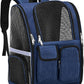 Pet Backpack, Airline Approved Dog Backpack, Cat Bag for Travel Hiking Bike Riding Walking Outdoor, Cat Backpack with Breathable Mesh(Blue)