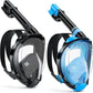W WSTOO Full Face Snorkel Mask Adults,Suitable for Beginners Dry Top Snorkeling Gear,Can Your Mouth or Nose to Breathe,180 Degrees Panoramic View,Anti-Fog Anti-Leak,Summer Travel and Vacationing Gifts