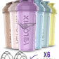 '-6 PACK- 28 oz Protein Shaker Bottle for Protein Mixes - 6x Wire Whisk | Leak Proof Shaker Cups for Protein Shakes | Protein Shaker Bottle Pack | Protein Shake Cup (Pastel Power Series)