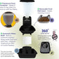 Automatic Dog & Cat Food Feeder with Water Dispenser – Smart Pet Feeder with Portion Control, OLED Display, Anti Jam Design, Battery Operated Dispenser for Small Pets - Black