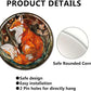 Lygond Metal Sign Tin Sign Circular Stained Glass Red Fox Funny Garden Signs for Garden 8×8 Inches