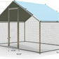 1.26’’ Large Metal Chicken Coop Walk in, Chicken Pen for Chickens, Outdoor Chicken Runs Coops Dog Kennel, Spire Roofed Chicken Runs for Yard with Anti-Ultraviolet Cover(9.8’Lx6.6’Wx6.4’H)