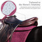 Harrison Howard Correction Half Pad with 4 Pockets and Foam Inserts with Differentiated Thickness Adjustable Horse Riding Pad with Added Cushioning and Comfort