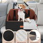 Dog Car Seat for Large Medium Dogs, Pet Car Seat Under 55 lbs or 2 Puppies, Removable Washable Pets Travel Booster Bed for Automotive Backseat with Comfy Thick Cushion, 2 Safety Leashes(Black/Brown)