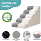 Dog Stairs for Small Dog 22.6" H, Curved Pet Step for Puppy, Older Cat, Medium Pet Ramp for High Bed, Ladder with High Density Foam, Durable, 5 Step, 15.7x33x22.6 inch, Grey