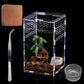 Micro Habitat Terrarium Kit (4pc Set) - Acrylic Reptile & Spider Enclosure (4.7 * 4.7 * 8 Inches)