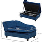 PawHut Luxury Fancy Dog Couch with Hidden Storage, Small Dog Sofa Bed with 2" Soft Foam, Modern Pet Furniture for Puppies & Little Breeds, Blue