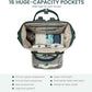 LOVEVOOK Diaper Bag Backpack, Baby Bag with Changing Station, Large Diaper Backpack for Moms Dads, Waterproof Leather Accents Baby Boy and Girl Bag for Travel Baby Essentials, Dark Green-Beige