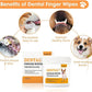 Finger Brushes for Dental Care of Pets, Teeth Cleaning Finger Wipes, Dog Dental Wipes, Reduce Plaque & Tartar, Freshen Breath, Safe & Natural Pet Dental Wipes for Dogs Teeth