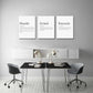 Hustle Grind Execute, Inspirational Wall Decor Art - Framed Canvas Office Decor, Quote Poster, Office Wall Art, White Large Poster, Positive Motivational Wall Art, 12x16inchx3pcs