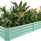 Land Guard 8×4×1ft Galvanized Metal Raised Garden Bed, Metal Planter Kit Box Outdoor for Deep-Rooted Vegetables, Flowers, Green and Herbs (Lime Green)…
