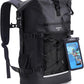 ECOHUB Waterproof Backpack for Women Men, 30L Roll-Top Closure Heavy Duty Dry Bag for Travel with IPX8 Waterproof Phone Case