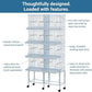 Lot-4 Breeding Bird Cage, Parrot Cage, Stackable Center Divided Breeder,Seperate Removable Tray, Removable Divider, Lockable Caster, for Birds and Finch