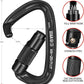 BEIFENG 25KN Auto Locking Carabiner - UIAA Certified Heavy Duty Climbing Carabiners for Rock Climbing, Camping, Rappelling, Hunting, Rescue Equipment - Professional Carabiner Clips (Black)