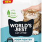 WORLD'S BEST CAT LITTER Poop Fighter Maximum Odor Defense, 15-Pounds - Natural Ingredients, Quick Clumping, Flushable, 99% Dust Free & Made in USA - Long-Lasting Odor Control & Easy Scooping
