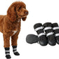 Spark Paws Dog Shoes, Waterproof Dog Boots for Medium to Large Dogs, Non Slip, Breathable Dog Booties and Paw Protectors - 4PCS Doggie Hiking Boots with Reflective Straps - Black - Size 4