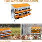 Chicken Nesting Boxes, 10 Hole Metal Chicken Laying Box with with Removable Trays and Roll Out Egg Collection for Chicken Coop, with Metal Bracket, Orange