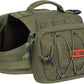 OneTigris Dog Backpack for Medium & Large Dogs, Nylon Backpack for Dogs Tactical Pet Backpack with Side Pockets for Hiking Walking Training Running (Green, Large)