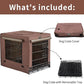 DONORO Dog Crates for Medium Large Size Dogs Indoor Double Door Dog Kennels & Houses for Puppy and Cats, Collapsible Metal Contour Dog Cages (Brown, 36.0" L x 23.0" W x 25.0" H)