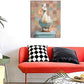 Funny Duck Bathroom Wall Art Cute Duck on Toilet Canvas Wall Decor Funny Quirky Farm Animal Pictures Painting Print Framed Artwork Decorations Gifts for Bathroom 16"x20"